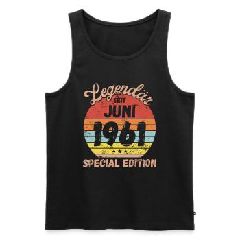 Juni 1961 - Geburtstag im Juni - Männer Premium Bio Tank Top - Schwarz - Vorne - Michal (187cm)