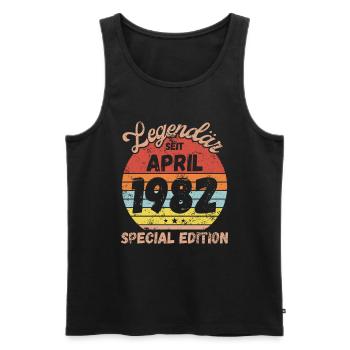 April 1982 - Geburtstag im April - Männer Premium Bio Tank Top - Schwarz - Vorne - AI Model Male 178 light (178cm)