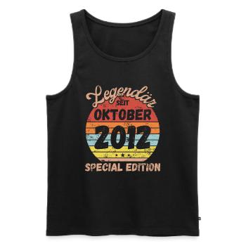 Oktober 2012 - Geburtstag im Oktober - Männer Premium Bio Tank Top - Schwarz - Vorne - Michal (187cm)