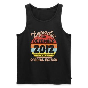 Dezember 2012 - Geburtstag im Dezember - Männer Premium Bio Tank Top - Schwarz - Vorne - Michal (187cm)