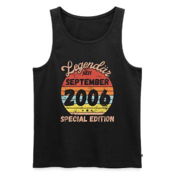 September 2006 - Geburtstag im September - Männer Premium Bio Tank Top - Schwarz - Vorne - Michal (187cm)