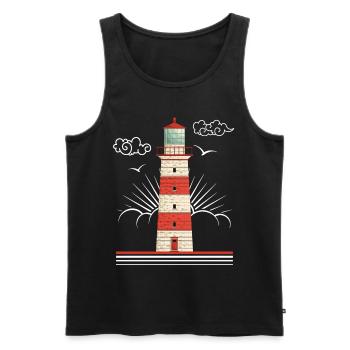 Leuchtturm - Männer Premium Bio Tank Top - Schwarz - Vorne - Michal (187cm)