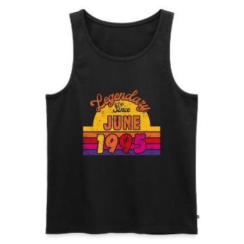 Juni 1995 - Geburtstag im Juni - Männer Premium Bio Tank Top - Schwarz - Vorne - Michal (187cm)