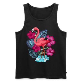 Tropischer Vogel Tierliebhaber Geschenk Flamingo - Männer Premium Bio Tank Top - Schwarz - Vorne - Michal (187cm)