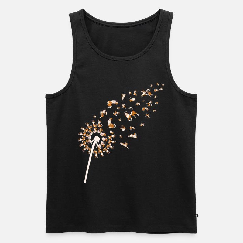 Aussie Hund Pusteblume Australian Shepherd - Männer Premium Bio Tank Top - Schwarz