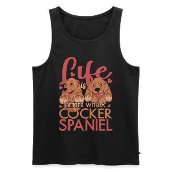 Dog Friend Pet Dog Gift Cocker Spaniel - Men's Premium Organic Tank Top - black - Front - Michal (187cm)