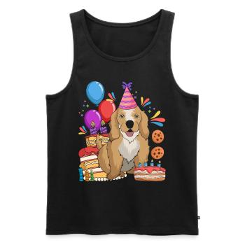 Cadeau d’anniversaire de chien Sweet Cocker Spaniel - Débardeur bio Premium Homme - noir - Devant - Michal (187cm)