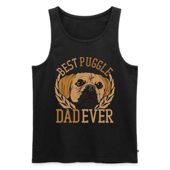 Amoureux des chiens Cadeau de la fête des pères Chien Papa Puggle - Débardeur bio Premium Homme - noir - Devant - Michal (187cm)