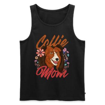 Collie Mama Dog Cadeau Fête des Mères Cheveux Longs Collie - Débardeur bio Premium Homme - noir - Devant - Michal (187cm)