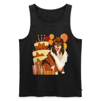 Long Hair Collie Dog Birthday Gift Idea Collie - Men's Premium Organic Tank Top - black - Front - Michal (187cm)