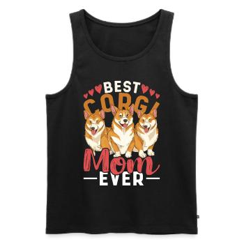 Amoureux des chiens Cadeau de fête des mères Chien Mama Corgi - Débardeur bio Premium Homme - noir - Devant - Michal (187cm)