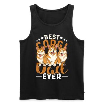 Amoureux des chiens Cadeau de la fête des pères Chien Papa Corgi - Débardeur bio Premium Homme - noir - Devant - Michal (187cm)