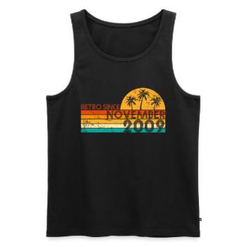 Retro since November 2009 - Geburtstag im November - Männer Premium Bio Tank Top - Schwarz - Vorne - Michal (187cm)