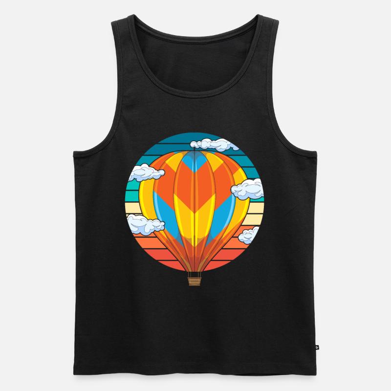 Retro Ballonfahrer Geschenkidee Heißluftballon - Männer Premium Bio Tank Top - Schwarz