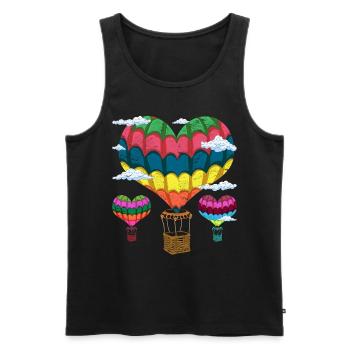 Balloon Heart Balloonist Cadeau Montgolfière - Débardeur bio Premium Homme - noir - Devant - Michal (187cm)