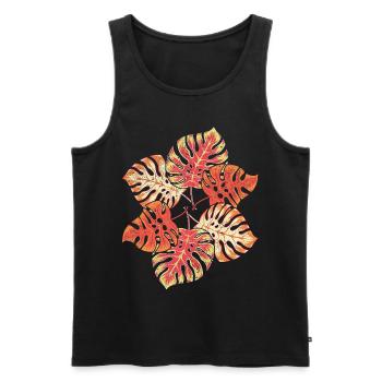 Tropische Pflanze Monstera Blätter Monstera - Männer Premium Bio Tank Top - Schwarz - Vorne - AI Model Male 178 light (178cm)