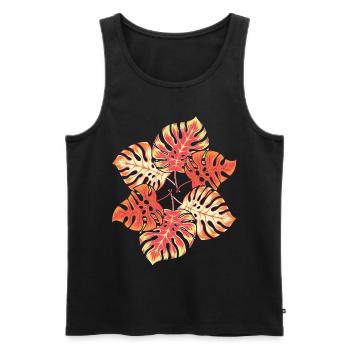 Tropische Monstera Deliciosa Blätter Monstera - Männer Premium Bio Tank Top - Schwarz - Vorne - AI Model Male 178 light (178cm)