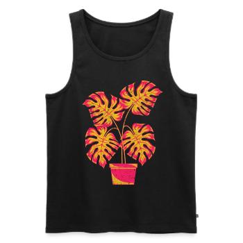 Tropical Houseplant Gardener Gift Monstera - Men's Premium Organic Tank Top - black - Front - Michal (187cm)