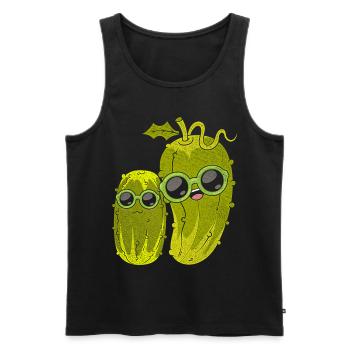 Cool Sunglasses Vegetable Gift Idea Cucumber - Men's Premium Organic Tank Top - black - Front - Michal (187cm)