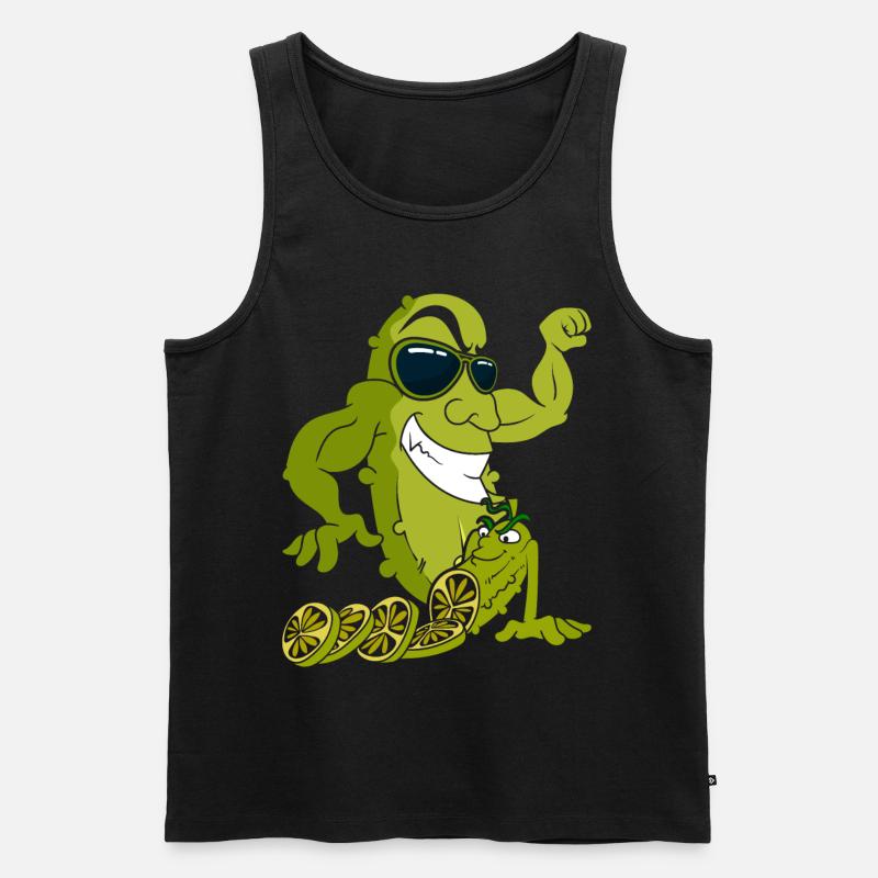 Gurke - Männer Premium Bio Tank Top - Schwarz