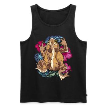 Nature Animal Motif Grenouille Amphibiens Cadeau Crapaud - Débardeur bio Premium Homme - noir - Devant - Michal (187cm)