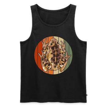 Nature Animal Frog Gift Amphibians Retro Toad - Men's Premium Organic Tank Top - black - Front - AI Model Male 178 light (178cm)