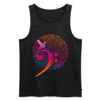 Music Notes Bass Key Bird Clef - Men's Premium Organic Tank Top - black - Front - Michal (187cm)