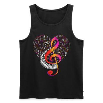 Keyboard Violin Clef Music Clef - Men's Premium Organic Tank Top - black - Front - AI Model Male 178 light (178cm)