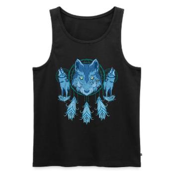Predator Dream Catcher Animal Motif Gift Wolf - Men's Premium Organic Tank Top - black - Front - Michal (187cm)