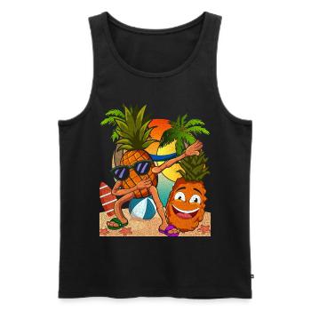 Summer Fruit Tropical Fruit Pineapple - Men's Premium Organic Tank Top - black - Front - AI Model Male 178 light (178cm)