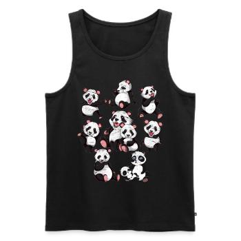 Panda - Männer Premium Bio Tank Top - Schwarz - Vorne - Michal (187cm)