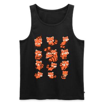 Roter Panda - Männer Premium Bio Tank Top - Schwarz - Vorne - Michal (187cm)