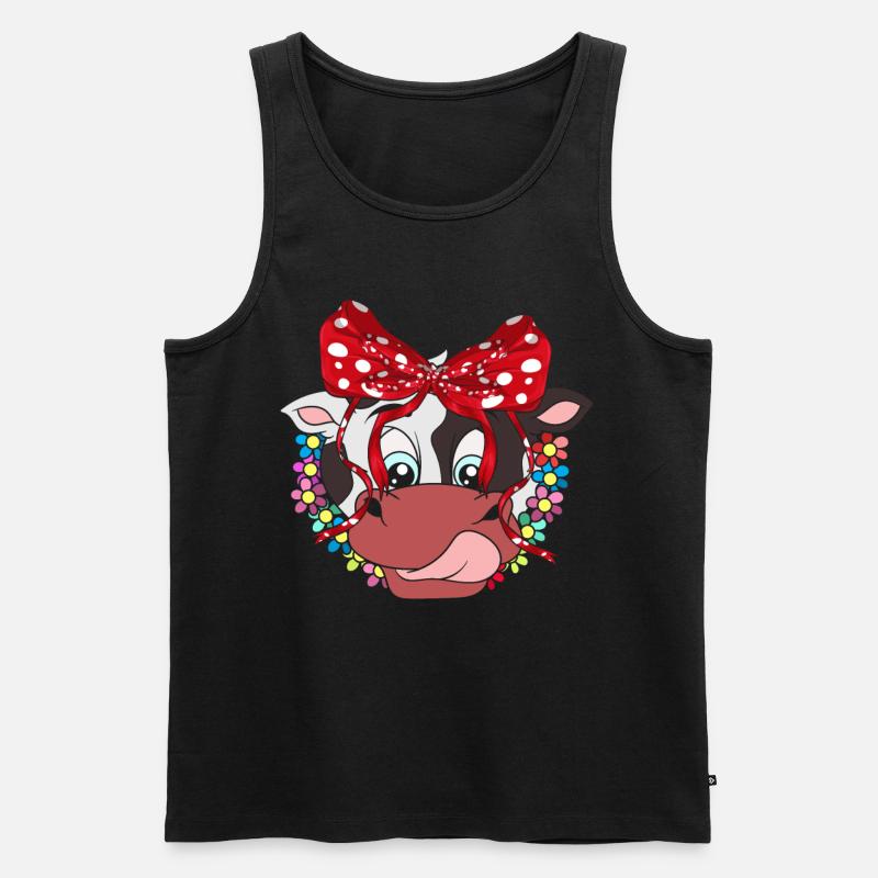 Kuh - Männer Premium Bio Tank Top - Schwarz
