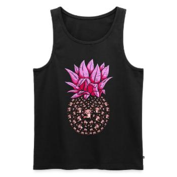 Ananas Axolotl - Débardeur bio Premium Homme - noir - Devant - Michal (187cm)