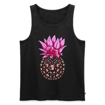 Animal Cadeau Ananas Axolotl - Débardeur bio Premium Homme - noir - Devant - Michal (187cm)