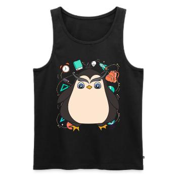 School Animal Motif Gift School Beginners Penguin - Men's Premium Organic Tank Top - black - Front - AI Model Male 178 light (178cm)
