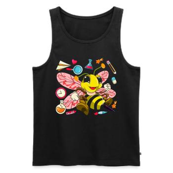 School Animal Motif Gift School Beginners Bee - Men's Premium Organic Tank Top - black - Front - AI Model Male 178 light (178cm)