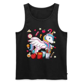 Enrolment Animal Gift Primary School Einhorn - Men's Premium Organic Tank Top - black - Front - Michal (187cm)