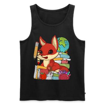 Enrolment Animal Gift Primary School Fuchs - Men's Premium Organic Tank Top - black - Front - Michal (187cm)