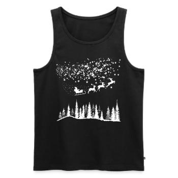 Santa Claus Sleigh Reindeer Stars - Men's Premium Organic Tank Top - black - Front - Michal (187cm)