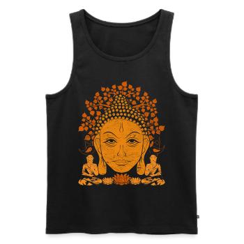 Buddha - Männer Premium Bio Tank Top - Schwarz - Vorne - Michal (187cm)