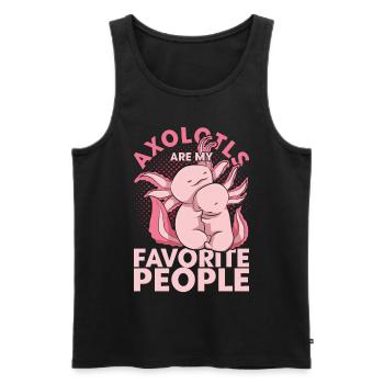 Drôle d’idée cadeau motif animal Axolotl - Débardeur bio Premium Homme - noir - Devant - Michal (187cm)