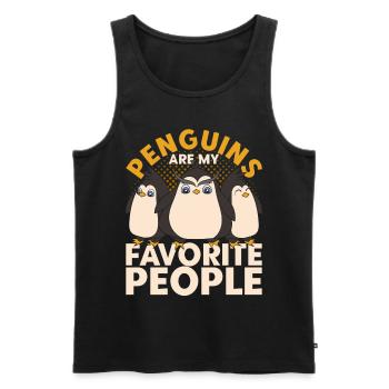 Lustige Geschenkidee Tiermotiv Pinguin - Männer Premium Bio Tank Top - Schwarz - Vorne - AI Model Male 178 light (178cm)