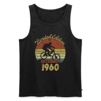 Anniversaire Vélo Vélo Décembre 1960 - Débardeur bio Premium Homme - noir - Devant - Michal (187cm)