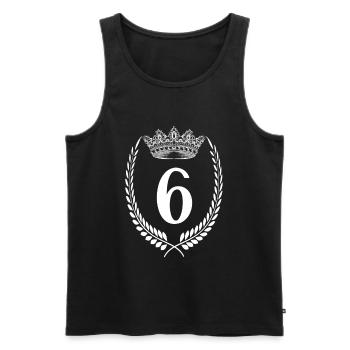 6ème anniversaire Numéro anniversaire 6 - Débardeur bio Premium Homme - noir - Devant - Michal (187cm)