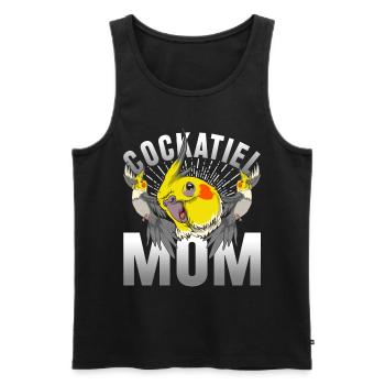 Oiseau Maman Cadeau fête des mères Cockatiel - Débardeur bio Premium Homme - noir - Devant - Michal (187cm)