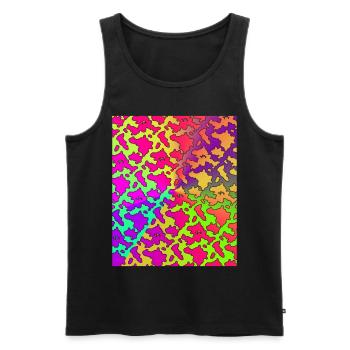 Buntes Kuh Muster Kuhflecken Kuh Geschenk Kuh - Männer Premium Bio Tank Top - Schwarz - Vorne - AI Model Male 178 light (178cm)