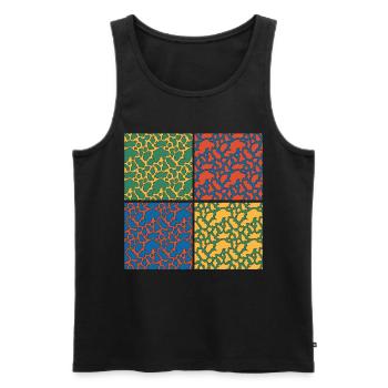 Pop Art Vache Motif Vache Taches Cadeau Vache - Débardeur bio Premium Homme - noir - Devant - AI Model Male 178 light (178cm)