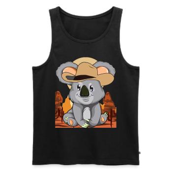 Animal Lover Cowboy Gift Koala Bear - Men's Premium Organic Tank Top - black - Front - Michal (187cm)