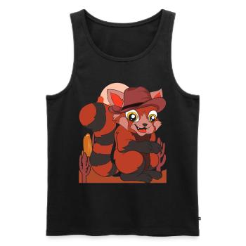 Animal Lover Cowboy Gift Red Panda - Men's Premium Organic Tank Top - black - Front - Michal (187cm)